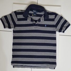 Blue/White Striped Polo by Ralph Lauren - Boys 7